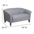 thumbnail image 7 of Bowery Hill Contemporary Leather Upholstered Reception Loveseat in Gray, 7 of 7