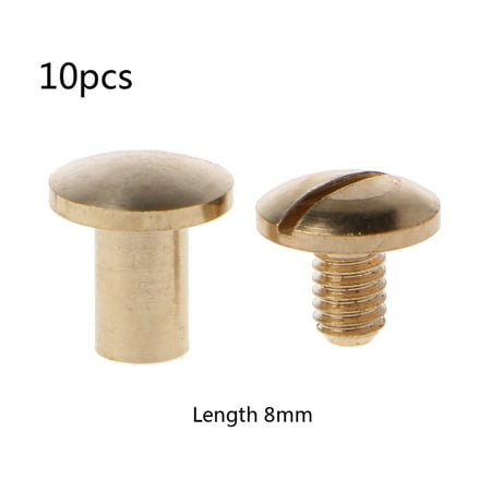 

CANKER 10 Pairs Brass Chicago Screws Posts Belt Button for Leather Bookbinding Crafts