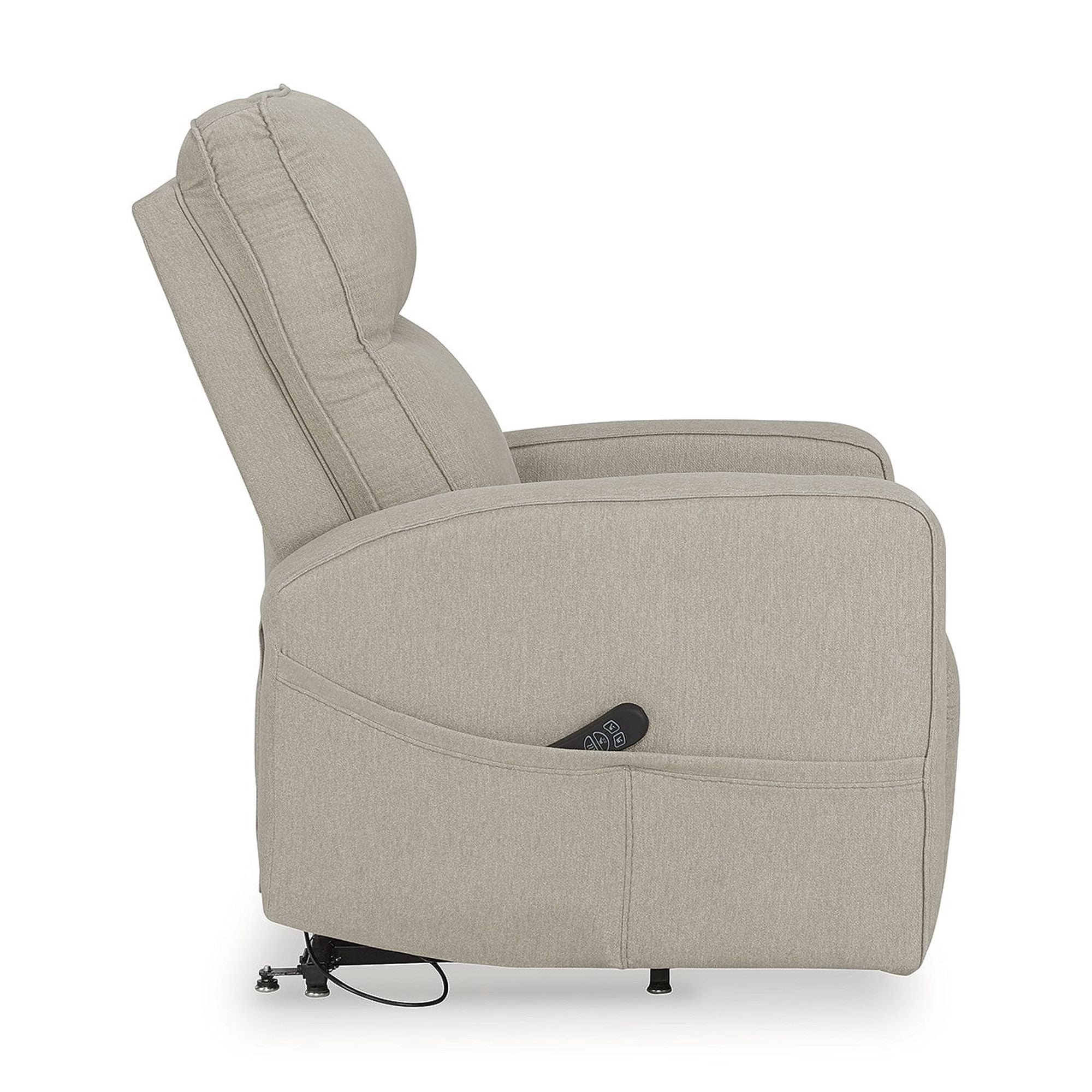 Signature Design by Ashley Starganza Power Lift Recliner Chair with Heat & Massage - Next-Gen Nuvella™ Fabric, Smoke