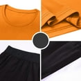 thumbnail image 4 of Stamzod Mens Track Suits 2 Piece Set Summer Solid Color Short Sleeve Shirts and Shorts Casual Activewear Plus Size Athletic Workout Running Short Sets for Men Orange B M, 4 of 6