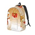 thumbnail image 1 of Vsdgher Christmas Snowman Gift Print Canvas Backpack Travel Rucksack Unisex Knapsack 15.7/17.7Inch Laptop Backpack for Work,College-Medium, 1 of 5
