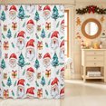 thumbnail image 2 of Erosebridal Kawaii Santa Claus Shower Curtain 72Wx78L,Merry Christmas Bath Curtain,Red Green, 2 of 6