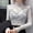 White, variant on Women's Fashion Solid Color Sexy Slim Lace High Neck Flared Sleeves Long Sleeve Shirts