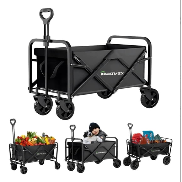 CARRITO DE MANDADO MULTIUSOS PLEGABLE NEGRO INMATMEX