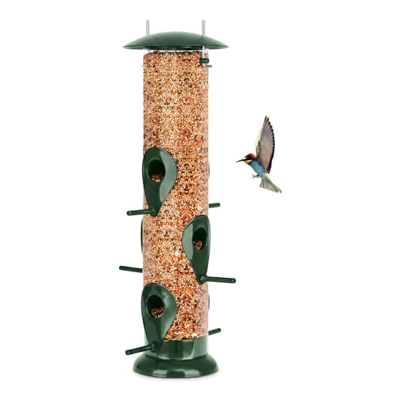 Shihaoyuan Hanging Bird Feeders for Outdoors - 6 Port Tube Bird Feeders for Outdoors