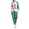 thumbnail image 2 of Elippeo Christmas Family Pajamas Matching Set, Snowman Print Long Sleeve T-shirt with Pants Sleepwear Loungewear, 2 of 8