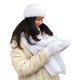 thumbnail image 5 of Sunloudy - Guantes tejidos para mujer, gorro, bufanda, suave, cálido, para invierno, color sólido, accesorios de moda para clima frío Sunloudy  moda, 5 of 8