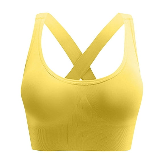 Plebaso Women's Sports Bras Seamless No Underwire Workout Bras Solid Color Yoga Bralettes Activewear
