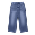 thumbnail image 5 of BUIGTTKLOP Womens Jeans Elastic High Waisted Stretchy Baggy Wide Leg Jeans Trendy Patchwork Loose Ankle Denim Pants, 5 of 6