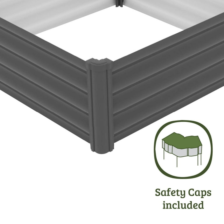 The Organic Garden Co 4' W x 4' L x 1' H Metal Square Garden