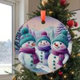 thumbnail image 2 of Snowman Ornament, Winter Holiday Decor, Snow Scene Ornament, Cute Snowmen Decoration, Festive Tree Ornament, Gift Idea, Gift Exchange idea, Holiday Keepsake, Xmas Tree Hanging Deco, 2 of 5