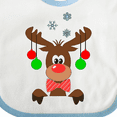 thumbnail image 4 of Inktastic Cute Christmas Reindeer with Red Nose, Ornaments and Bow Tie Boys or Girls Baby Bib, 4 of 4