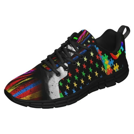 

Autism Acceptance Heart Running Shoes Sneakers Mesh Black Size 7