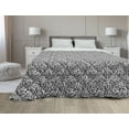 thumbnail image 1 of Black and White Down Alternative Comforter, Mosaic of Floral Circles Old Fashioned Geometric Pattern Optical Effect, Microfiber Quilt for All Season, 5 Sizes, Black White, by Ambesonne, 1 of 3