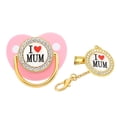 thumbnail image 2 of QIPOPIQ Clearance Baby Pacifier Initial Clip Silicone Infant Nipple Bling Newborn Pacifier And Clips With Rhinestones, 2 of 4