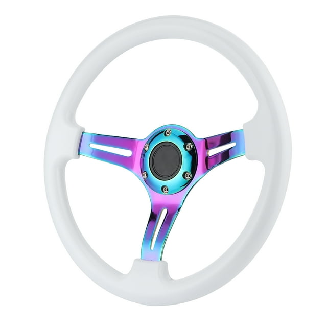 Steering Wheel, Racing Steering Wheel Universal 350mm Colorful Spoke ABS For Ost Vehicles And Racing Car