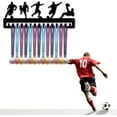 thumbnail image 7 of Football Medal Hanger Display Soccer Medal Holder Rack Sports Metal Hanging Iron Wall Mount Frame Shelf Wall Decor Medal Hangers for Runner Marathon Medalist Black 15.7 x 6Inch, 7 of 7