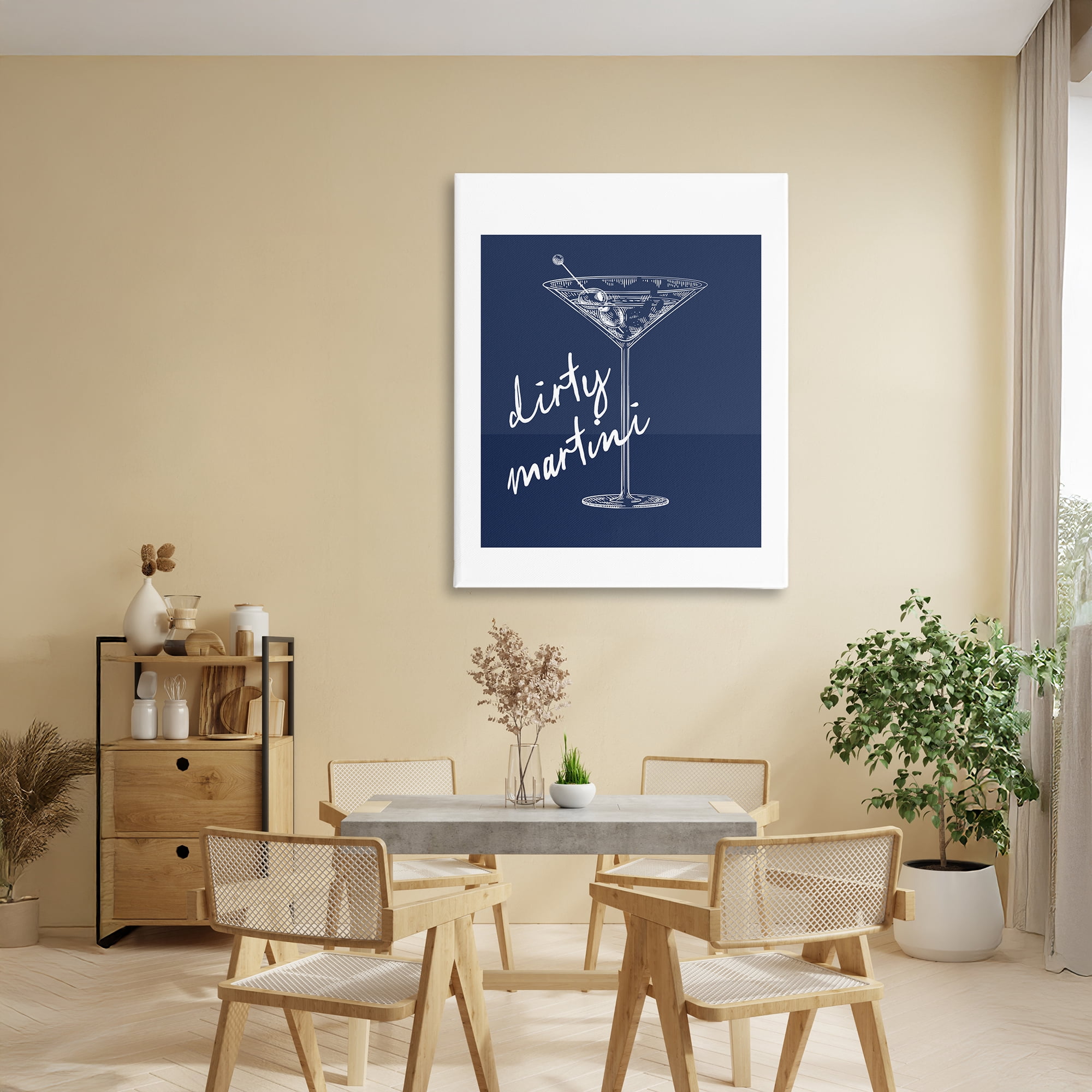 Stupell Industries Dirty Martini on Blue Canvas Wall Art, design by Lettered and Lined