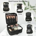 thumbnail image 6 of Travel Makeup Bag For Women, Large Capacity Portable Cosmetic Bags, Organizer With Adjustable Dividers, Black, 6 of 11