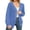 Sky Blue, variant on QUALFORT Women's 100% Cotton Cardigan Sweater, Oversized Long Sleeve Knit Button Front Cardigan with Pockets, Black L