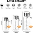 thumbnail image 5 of 40 oz Glass Water Bottles - Large, Clear, Borosilicate Glass Water Bottle with Stainless Tea Infuser - Cup-Function Lid, Neoprene Sleeve, Strap - Wide Mouth BPA free, for Tea, Beverages, Juice, 5 of 6