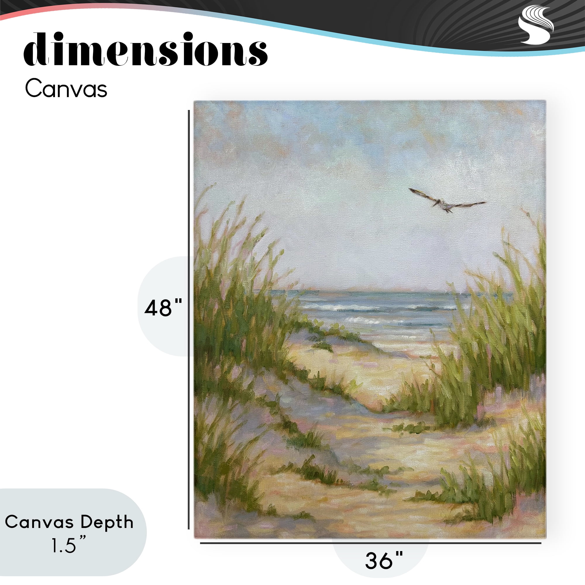 Stupell Industries Peaceful Beach Sand Dunes Canvas Wall Art, design by Linda Sperruzzi