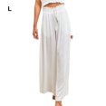 thumbnail image 3 of Pantalones fluidos Qarigey de pierna ancha para mujer Blanco 1 L, 3 of 6