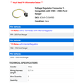 thumbnail image 2 of Regulator Connector 1 - Compatible with 1985 - 2003 Ford Ranger 1986 1987 1988 1989 1990 1991 1992 1993 1994 1995 1996 1997 1998 1999 2000 2001 2002, 2 of 2