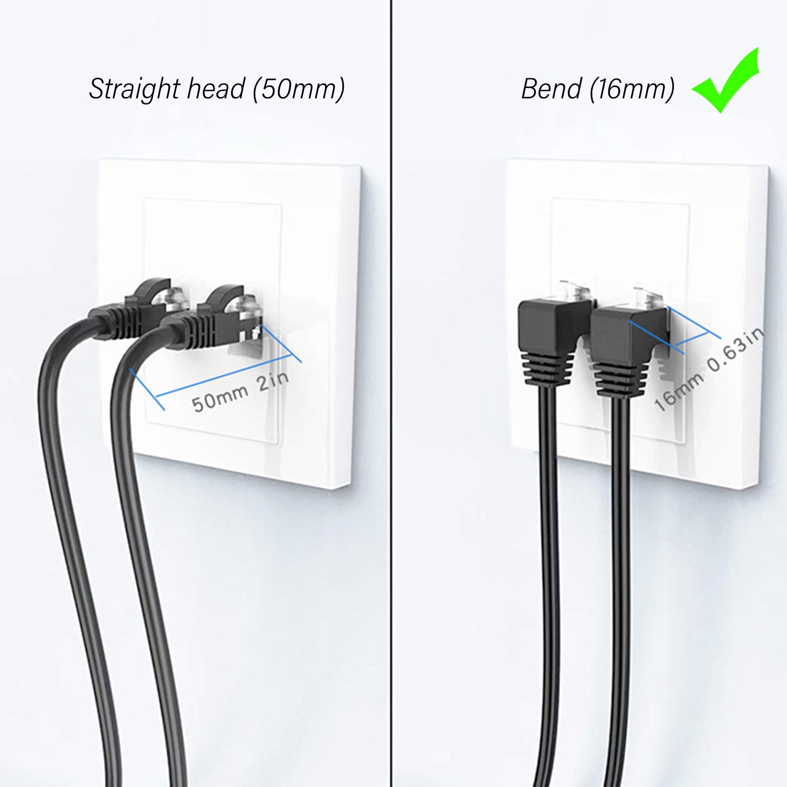 Category 8 Cat8 Ethernet Networking Cable Fast Speed 10Gbps Data Transfer Flat Cable with RJ45 for Routers Modem