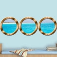 thumbnail image 2 of VWAQ Cruise Ship Porthole Wall Stickers - Peel And Stick Window Decals, 3D Ocean Wall Art -SPW24 (Bronze, 14" Diameter), 2 of 2