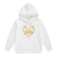 thumbnail image 2 of SonxaHe Big Girls Hoodies New Year Cartoon Prints Hooded Tshirt Children Loose Soft Cozy Winter Party Hoodies White,Sized 8-9, 2 of 4