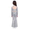 thumbnail image 5 of Eandarui Kids Girls Sparkly Rave Festival Set Disco Party Dance Outfits Sequin Ballet Dancewear Silver 12, 5 of 6