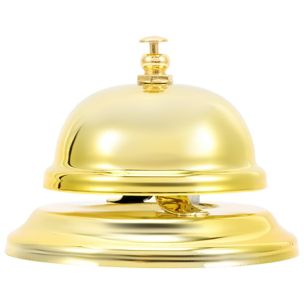WORGEOUS Campana de presión manual, campana de servicio de aleación, timbre de juego, campana de prensa de mesa para Hotel (estilo aleatorio)