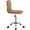 Retro Brown, variant on TYUIOP  PU Leather Low Back Armless Desk Chair Ribbed Swivel Task Chair Office Computer Chair with Wheels Retro Brown