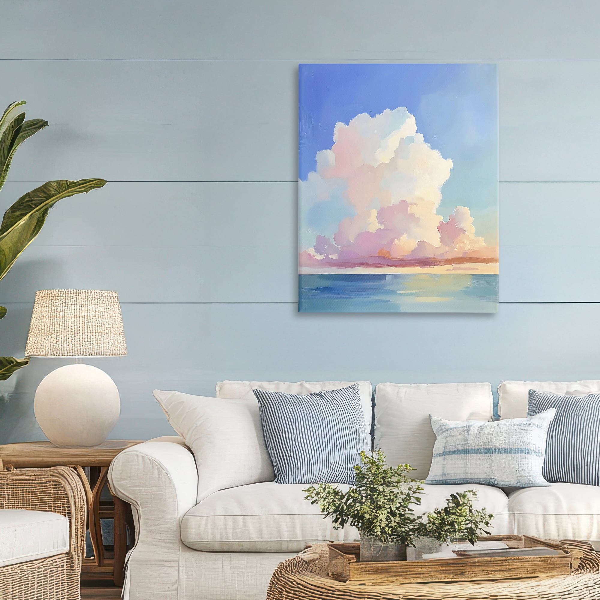 Stupell Industries Dreamy Pastel Clouds over Sea Canvas Wall Art, design by The Prints Vibe