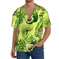 thumbnail image 3 of Vsdgher Kiwi and Avocado Print Men's Wrinkle Free Untucked Cuban Shirt Business Casual Button Down Shirts Short Sleeve Shirt, 3 of 7