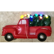 Red Truck with Tree Lighted 20 In. Blow Mold Light Up LED  Christmas Decoration