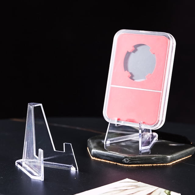 YAOMOBB Sports Card Display Rack Coin Display Stand Clear Mini Triangle Card Photo Small Badge Holder Show Rack