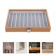 thumbnail image 3 of Necklace Organizer Box Tray With Clear Glass Lid Wooden Dustproof Necklace Holder Storage Display Case 10 Grids Jewelry Tray Drawer Insert For Pendant, 3 of 3