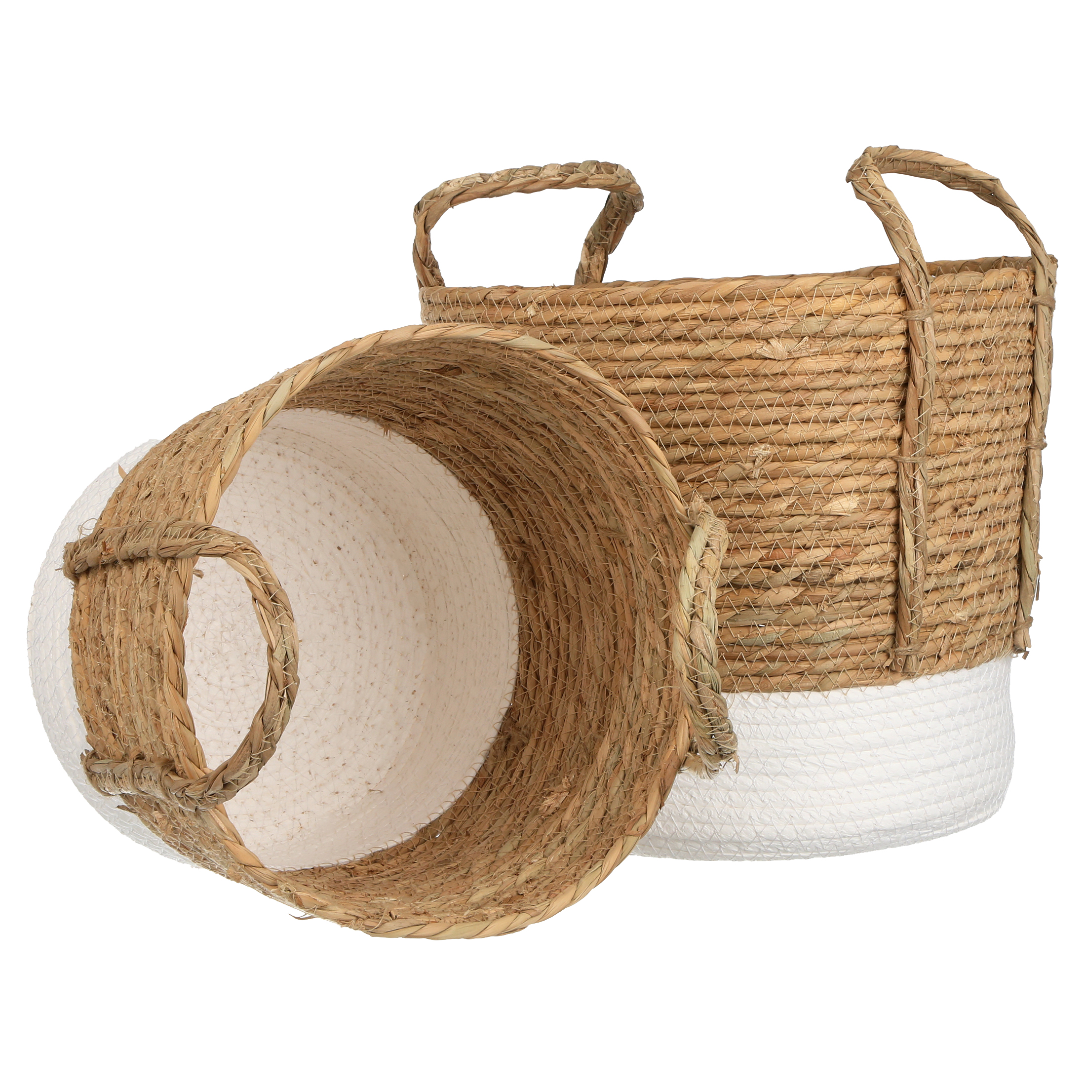 Mainstays Seagrass & Paper Rope Baskets, Set of 2, Small and Medium, Storage - image 4 of 6