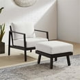 thumbnail image 3 of Afuera Living Transitional Aluminum/Fabric Outdoor Ottoman in White/Black, 3 of 17