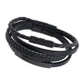 thumbnail image 3 of Pulsera para hombres y mujeres, pulsera envolvente de cuero sintético para hombres, mujeres, adolescentes, niños y niñas, cierre de acero inoxidable, Hebilla negra, 3 of 8