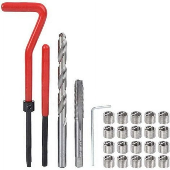 Kit De Réparation De Filetage 25Pcs M7 Outil De Réparation De Filetage Insert Outil De Taraudage Ensemble De Forets Pour Réparation Automatique Avec Boîte En Plastique