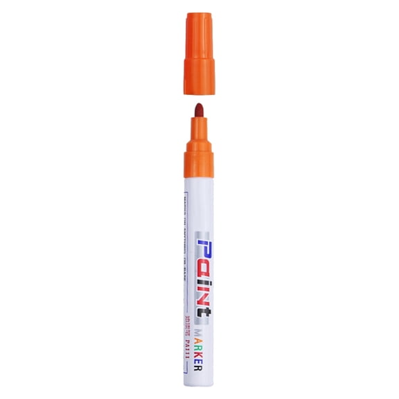 Orange Quick-Dry Oil Marker, 14.5x1.5cm, Versatile for Glass, Fabric, Ceramics & Metal Surfaces (1pc)