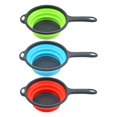 thumbnail image 1 of Paquete de 3 coladores de silicona plegables para cocina, colador plegable con asas, colador plegable que ahorra espacio para escurrir Pasta, 1 of 5