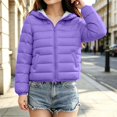 thumbnail image 2 of CPNG Girls and Boys Hooded Lightweight Puffer Jacket Solid Color Zip Up Long Sleeve Padded Coat Winter Casual Quilted Outerwear, 2 of 8