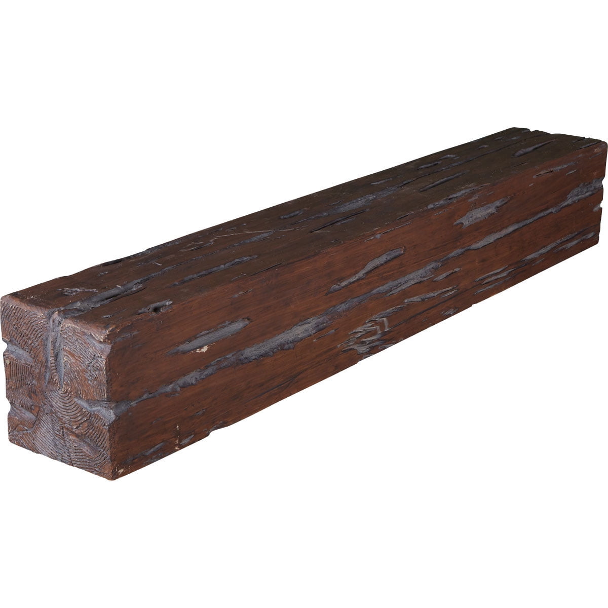 6"H x 10"D x 72"W Pecky Cypress Faux Wood Fireplace Mantel, Burnished