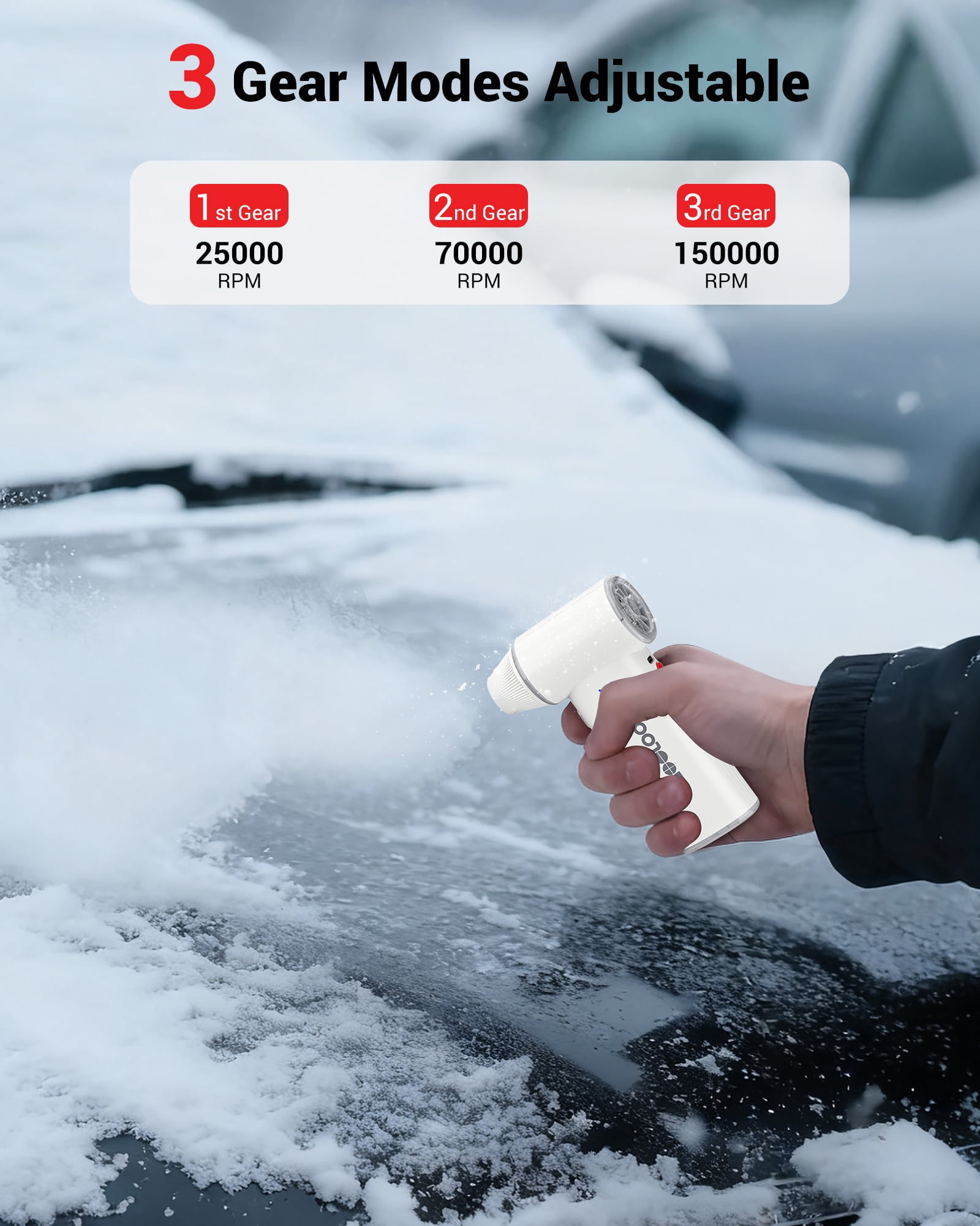 GOOLOO F3 Cordless Electric Air Duster,150,000 RPM Mini Compressed Air Blower,3-Speed Rechargeable Portable Cleaner for PC,Car&Outdoor,Beige