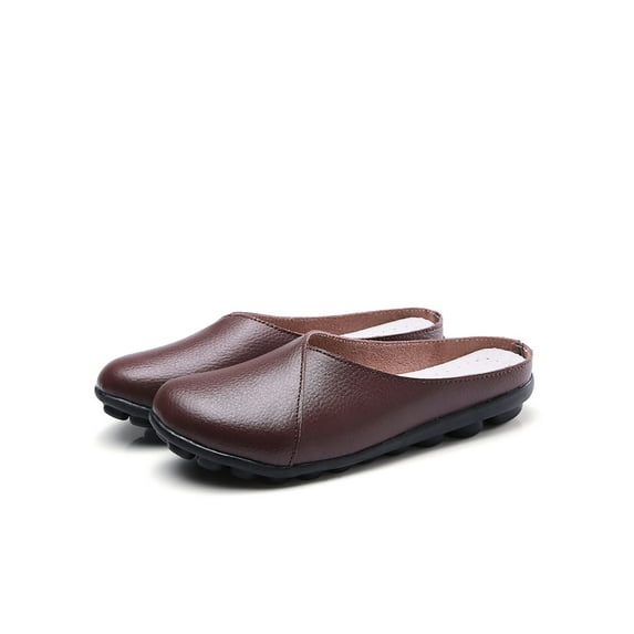 Colisha Mules for Women Round Toe Backless Flat Mules Comfortable Slides Mules Shoes Ladies Slip-on Loafers