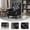 Black PU + PU Leather + Foam, variant on Coffee Microsuede Wingback Accent Chair, Vintage Tufted Lounge Armchair for Indoor Home Use